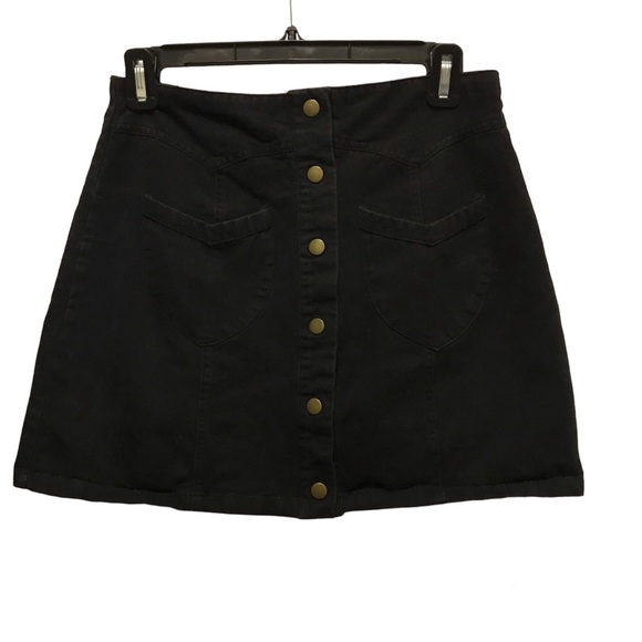 SHEIN Dresses & Skirts - SHEIN Short Dark Jean Adjustable Snap Skirt